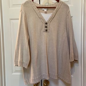 Cj banks 2x sweater 3/4 sleeves